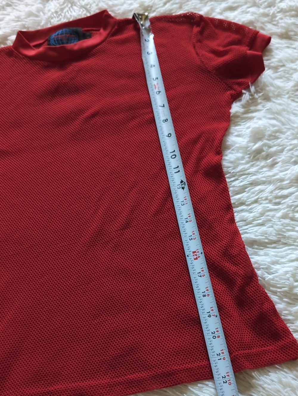90s Tripp Man Red Fishnet Sheer Mesh Stretchy Layering Mallgoth Shirt - Picture 8 of 8